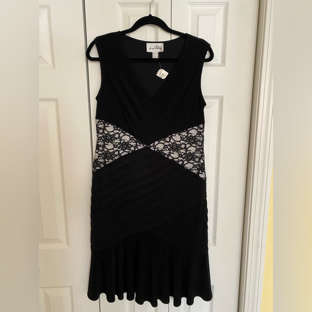 Joseph Ripkoff Black Cocktail Dress. NWT. Sz 12